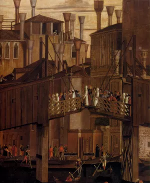 The Healing of the Madman Detail Oil painting by Vittore Carpaccio