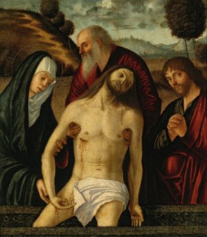 The Lamentation, With The Madonna And Saints Joseph Of Arimathea And John The Evangelist by Vittore Carpaccio Oil Painting
