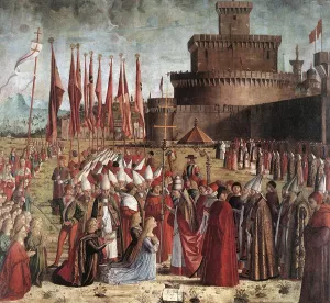 The Pilgrims Meet the Pope Oil painting by Vittore Carpaccio