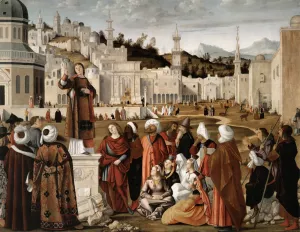 The Sermon of St Stephen Oil painting by Vittore Carpaccio