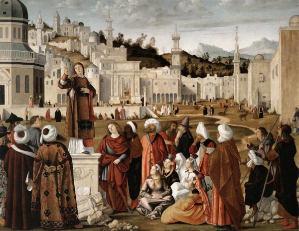 Main Product Photo of The Sermon of St Stephen Painting by Vittore Carpaccio