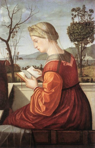 The Virgin Reading by Vittore Carpaccio - Hand-Painted Oil Painting Reproduction