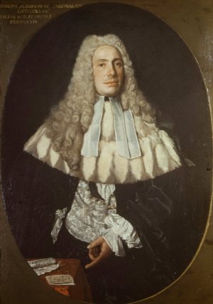 Portrait of Giuseppe Alberto de Ambiveri, Vicar of the Mines of Bergamo by Vittore Ghislandi Oil Painting