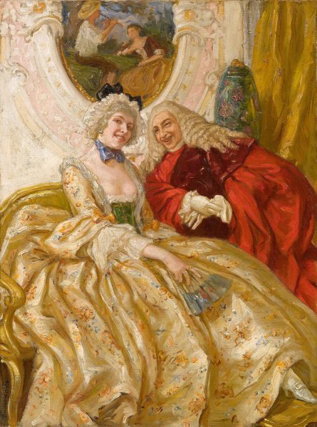Die Brautwerbung by Vittorio Emanuele Bressanin - Hand-Painted Oil Painting Reproduction