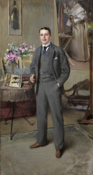 Herrenportrait by Vittorio Matteo Corcos Oil Painting
