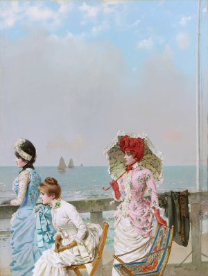 Mezzogorno al Mare by Vittorio Matteo Corcos Oil Painting