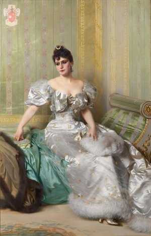 Portrait of Corinna Salmon by Vittorio Matteo Corcos Oil Painting