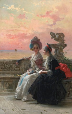 Un Secret Partage by Vittorio Matteo Corcos Oil Painting