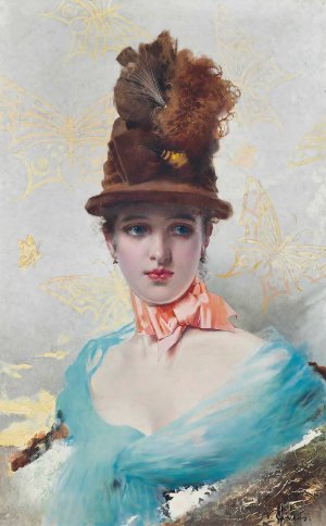 Une elegante by Vittorio Matteo Corcos Oil Painting