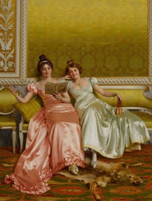 An Amusing Chapter by Vittorio Reggianini Oil Painting