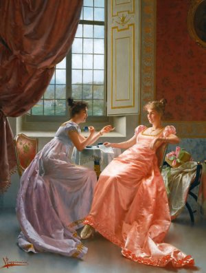 An Amusing Letter by Vittorio Reggianini Oil Painting