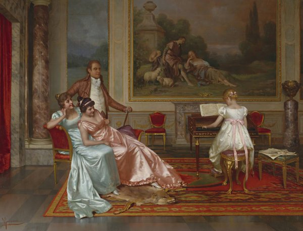 The piano recital by Vittorio Reggianini - Hand-Painted Oil Painting Reproduction