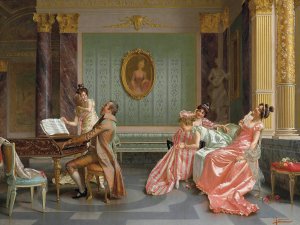 The Recital by Vittorio Reggianini Oil Painting