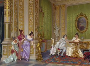 The Unseen Audience by Vittorio Reggianini Oil Painting