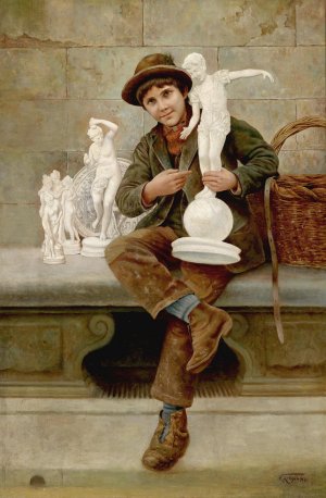 Der Skulpturenverkaufer by Vittorio Rignano Oil Painting