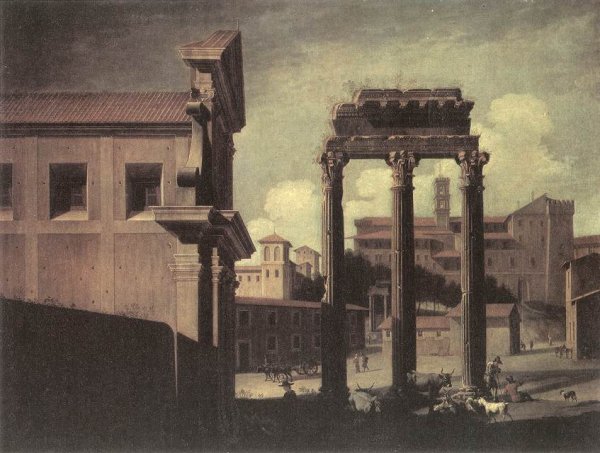 Main Product Photo of Rome, the Campo Vaccino Looking Toward the Capitoline Painting by Viviano Codazzi