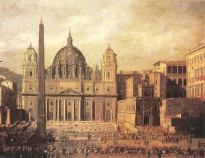 St Peter's, Rome by Viviano Codazzi Oil Painting
