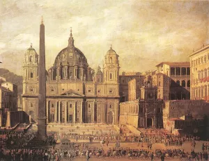 St Peter's, Rome by Viviano Codazzi Oil Painting