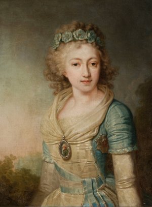 Portrait of Paul I's daughter - Helena by Vladimir Borovikovsky Oil Painting