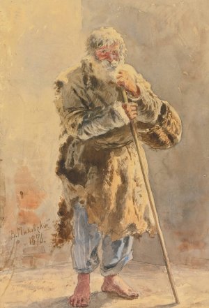Portrait of a serf by Vladimir Egorovich Makovsky Oil Painting