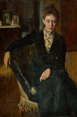 Portrait Of A Lady by Vladimir Iliodorovich Rossinsky Oil Painting