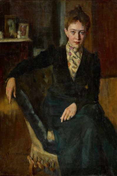 Portrait Of A Lady  by Vladimir Iliodorovich Rossinsky - Hand-Painted Oil Painting Reproduction