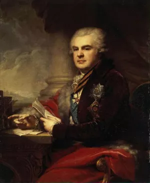 Portrait of Count A.E.Samoilov by Vladimir Lukich Borovikovsky Oil Painting