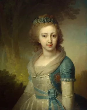 Portrait of Grand Duchess Yelena Pavlovna by Vladimir Lukich Borovikovsky - Oil Painting Reproduction