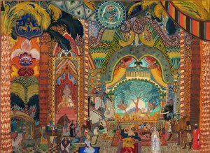 Set Design for the Ballet 'The Firebird' by Vladimir Pleshakov Oil Painting