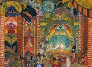 Set Design for the Ballet 'The Firebird' by Vladimir Pleshakov Oil Painting