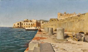 View of the Port at Pozzuoli by Vladmir Donatovitch Orlovsky Oil Painting