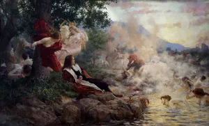 Gundulic's Dream by Vlaho Bukovac Oil Painting