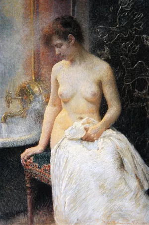 In the Bath Oil painting by Vlaho Bukovac