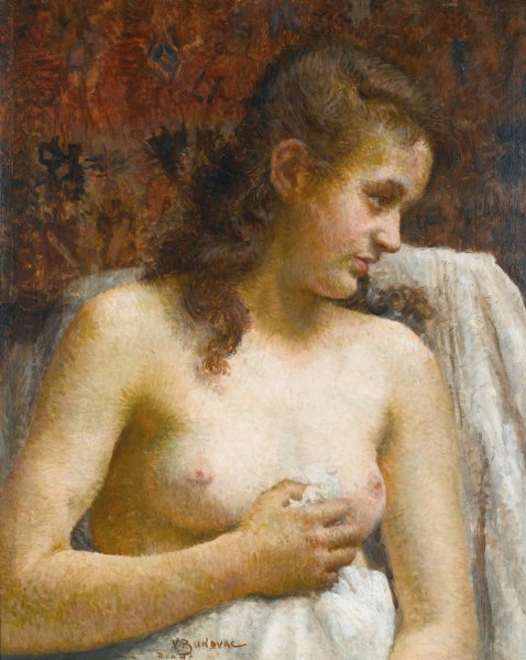 Main Product Photo of In The Boudoir Painting by Vlaho Bukovac