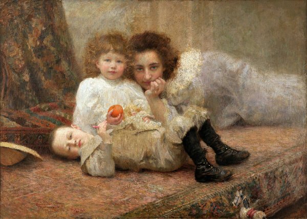 Moje Gnijezdo  by Vlaho Bukovac - Hand-Painted Oil Painting Reproduction