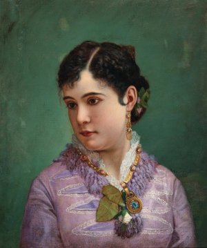 Portrait Of Julia Dunphy Piercy by Vlaho Bukovac Oil Painting