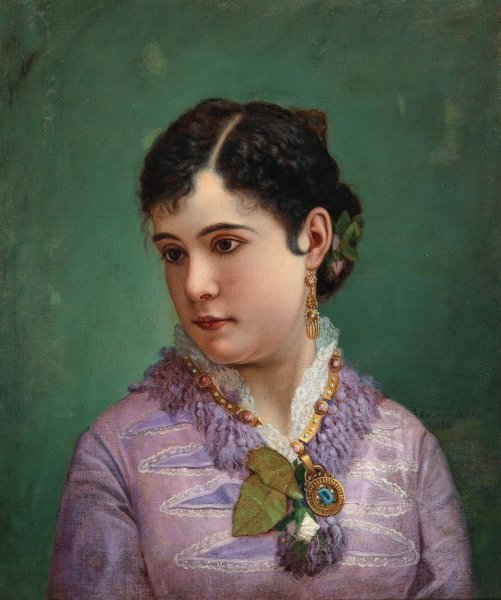 Main Product Photo of Portrait Of Julia Dunphy Piercy  Painting by Vlaho Bukovac