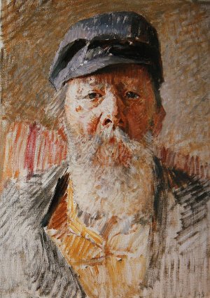 Portrait of the Artist's Father by Vlaho Bukovac Oil Painting