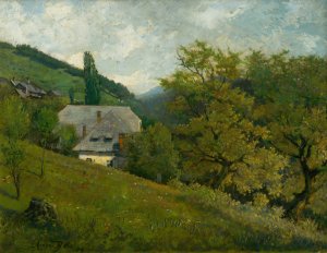 Landscape near Kremnica Oil painting by Vojtech Angyal