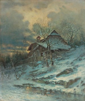 Winter Motif by Vojtech Angyal Oil Painting