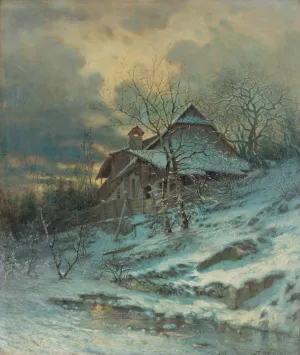 Winter Motif by Vojtech Angyal Winter Motif Oil painting by Vojtech Angyal
