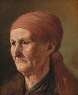 Head of an Elderly Woman by Vojtech Klimkovic Oil Painting