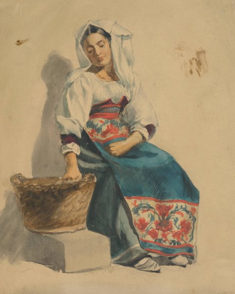 Main Product Photo of Study of a sitting woman  Painting by Vojtech Klimkovic