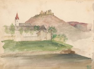 View Of The Castle Ruins In Szigliget by Vojtech Klimkovic Oil Painting