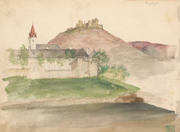 Main Product Photo of View Of The Castle Ruins In Szigliget  Painting by Vojtech Klimkovic