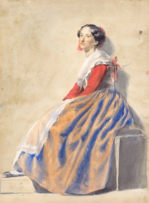Woman from Italy by Vojtech Klimkovic Oil Painting