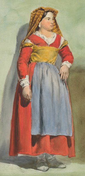 Woman in Italian costume by Vojtech Klimkovic Oil Painting