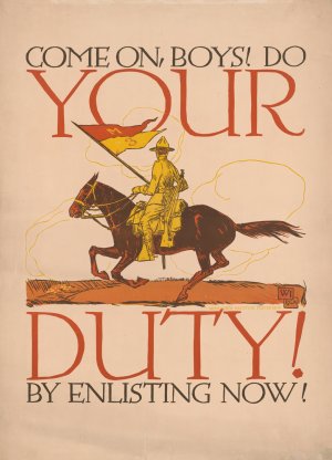 Come on, boys! Do your duty by enlisting now! by Vojtech Preissig Oil Painting