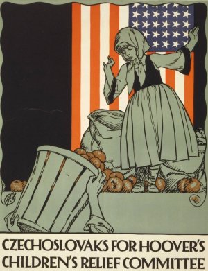 Czechoslovaks for Hoover's children's relief committee by Vojtech Preissig Oil Painting