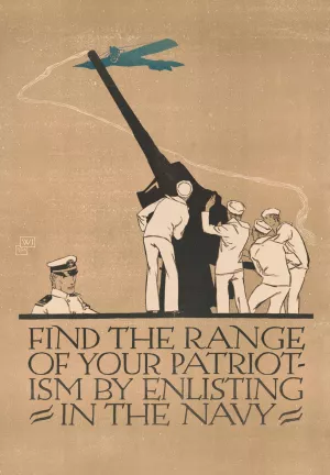 Find the range of your patriotism by enlisting in the Navy Oil painting by Vojtech Preissig
